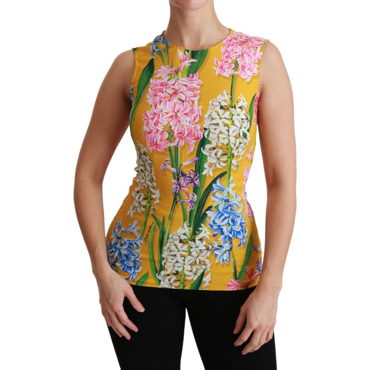 Dolce & Gabbana Sunshine Floral Crewneck Sleeveless Blouse Dolce & Gabbana