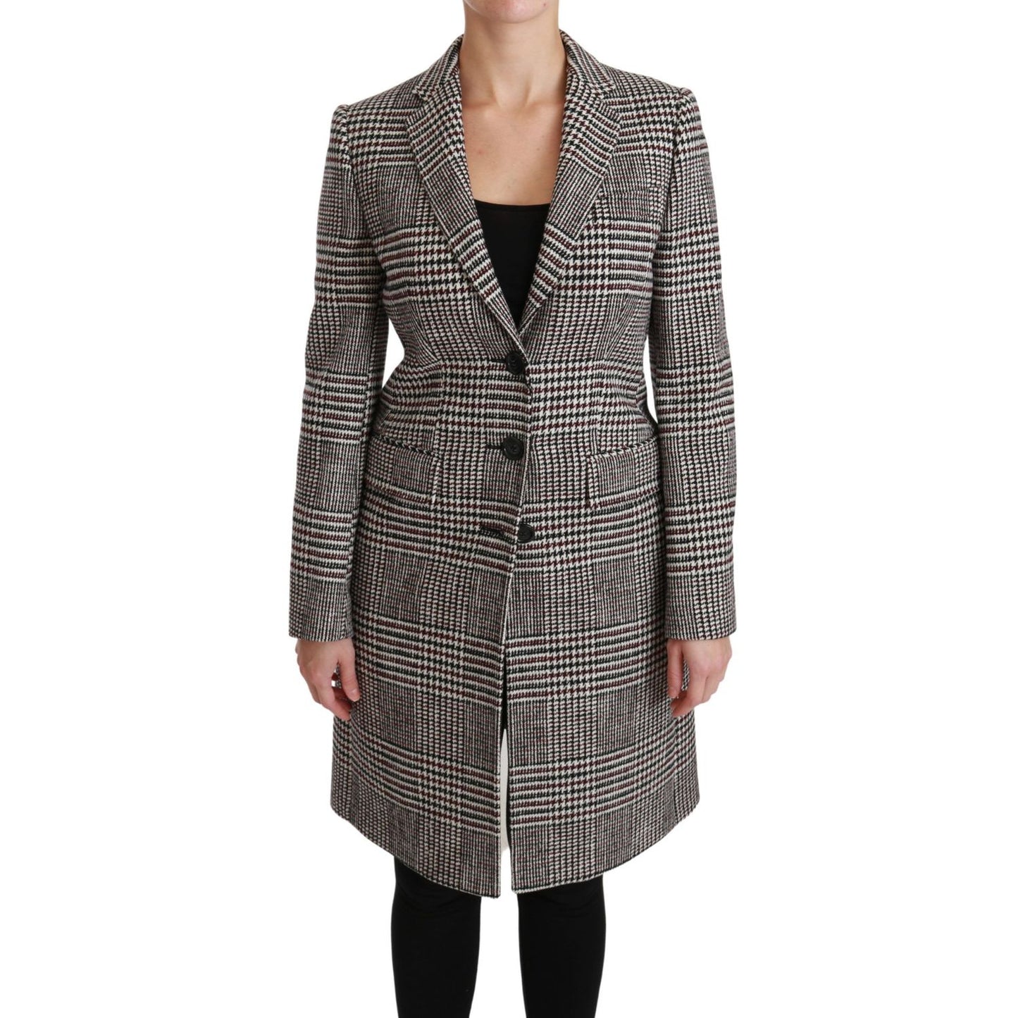 Dolce & Gabbana Multicolor Trench Knee Long Jacket Coat 10% Nylon,1728,25% Wool,5% Acrylic,5% PL,67345645728,Clothing,Coats - Jackets & Coats - Clothing,Dolce & Gabbana,IT40|S,Jackets & Coats - Clothing,Jackets & Coats - Women - Clothing,Material: 55% Cot