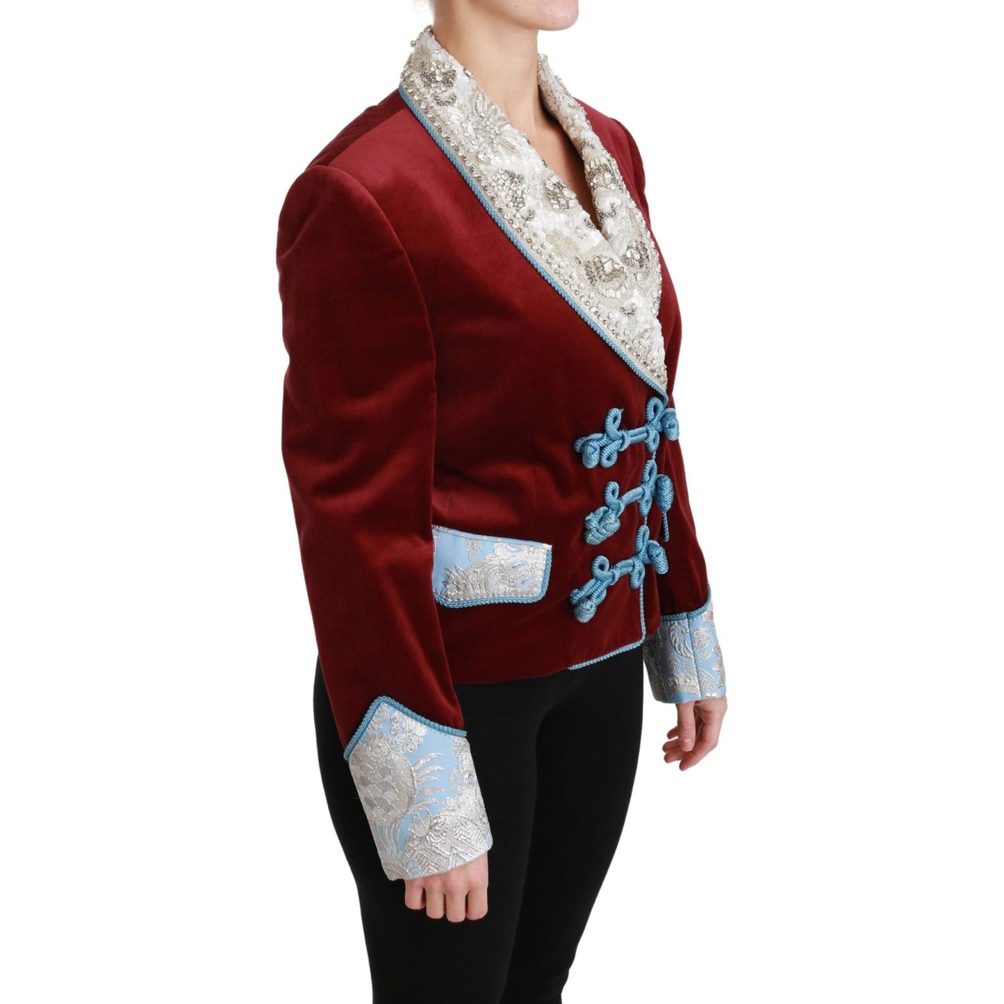 Dolce & Gabbana Opulent Red Baroque Detail Blazer Dolce & Gabbana