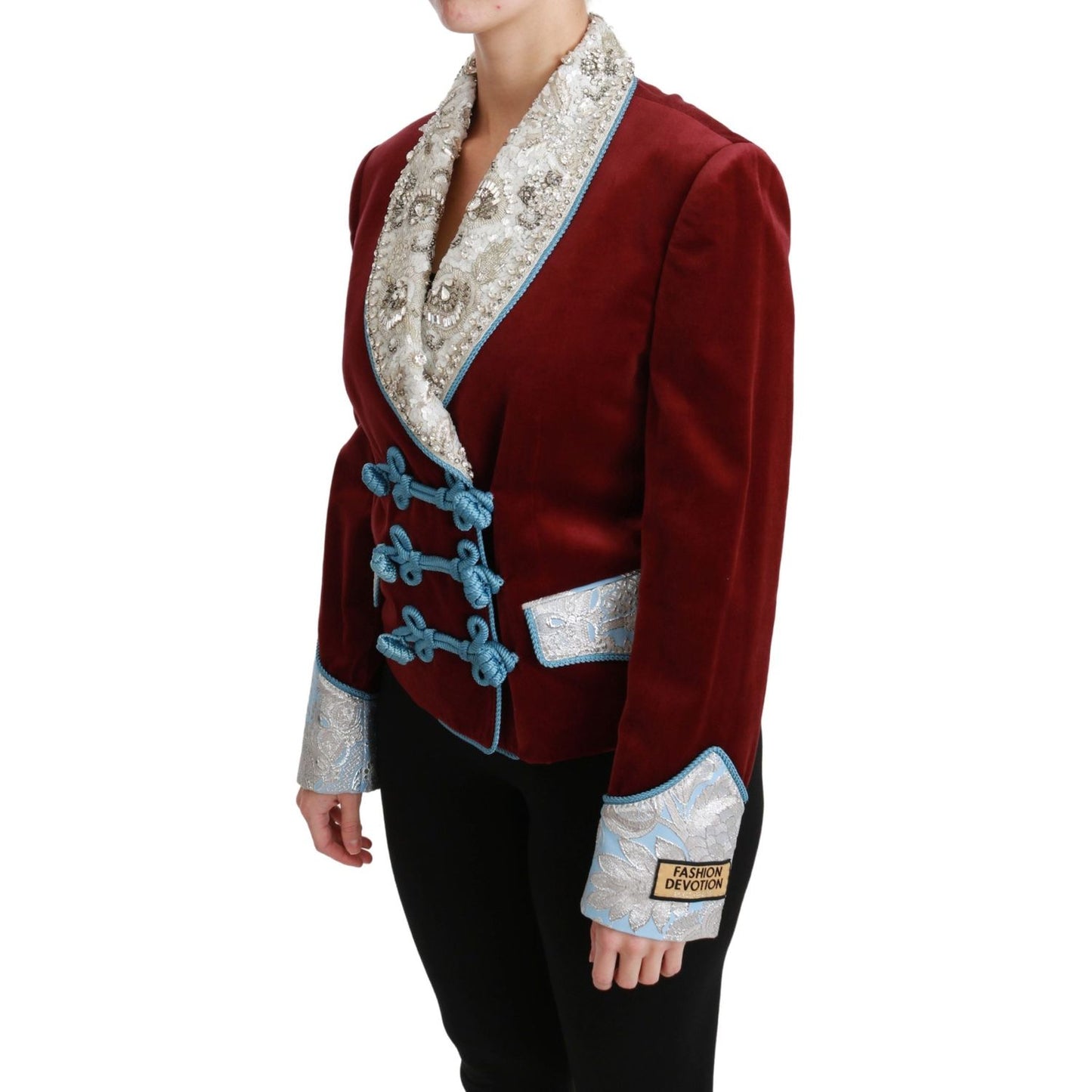 Dolce & Gabbana Opulent Red Baroque Detail Blazer Dolce & Gabbana