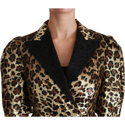 Dolce & Gabbana Blazer Gold Leopard Sequined Jacket Dolce & Gabbana