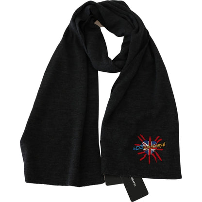 Dolce & Gabbana Gray #DGLovesLondon Wool Wrap Wool Scarf