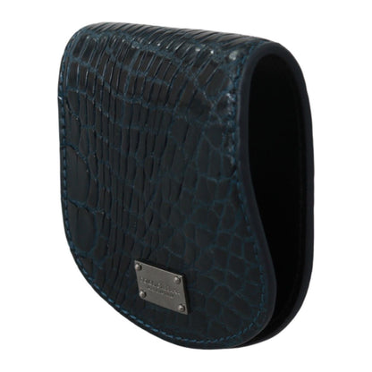 Dolce & Gabbana Blue Exotic Skins Condom Case Holder Pocket Dolce & Gabbana