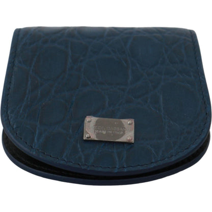 Dolce & Gabbana Blue Leather Holder Pocket Condom Case Condom Case