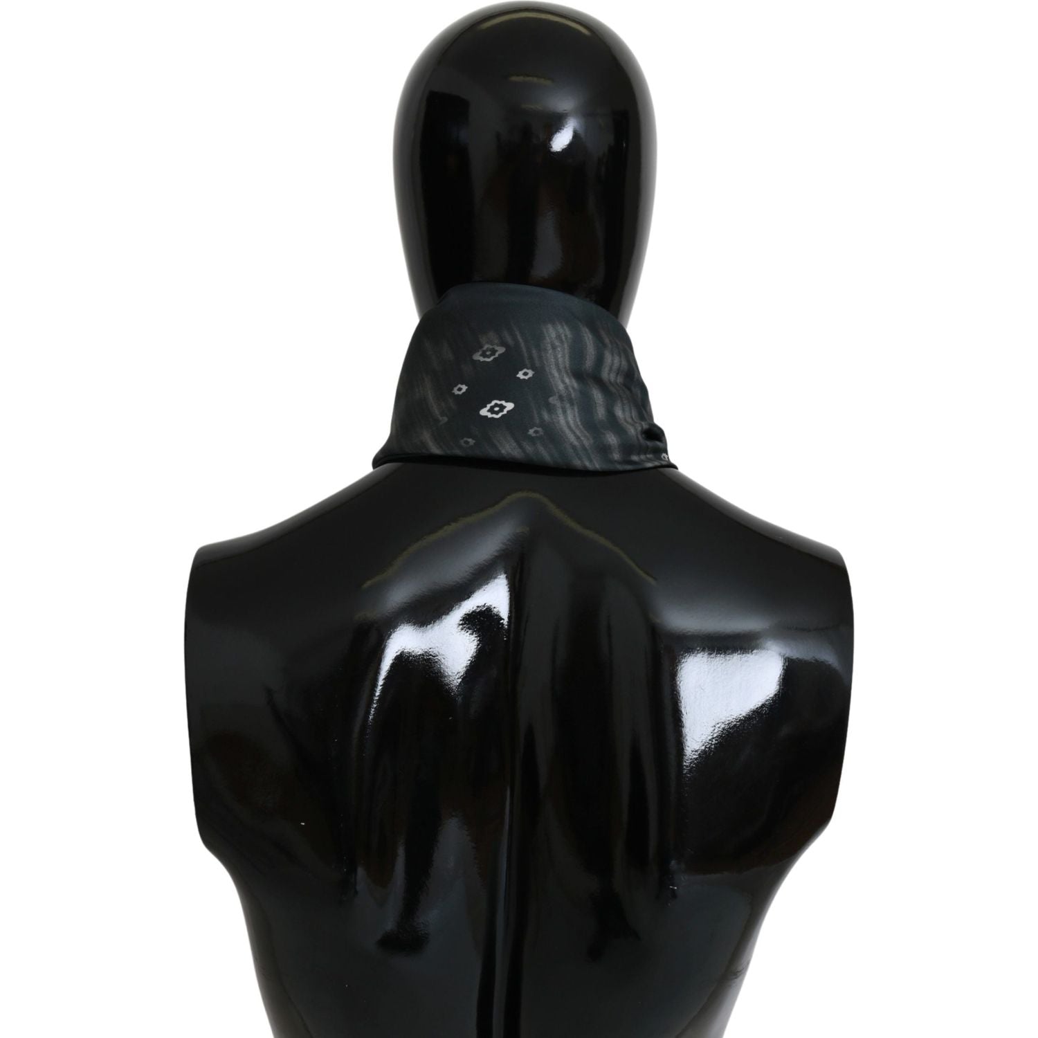 优雅丝绸印花蓝色围巾