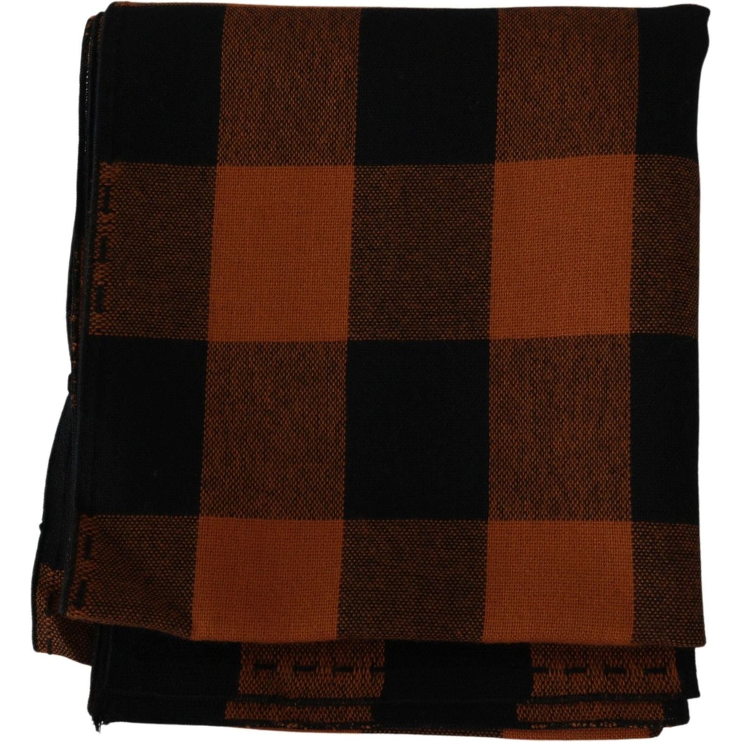 Costume National Orange Check Neck Wrap Shawl Scarf Costume National