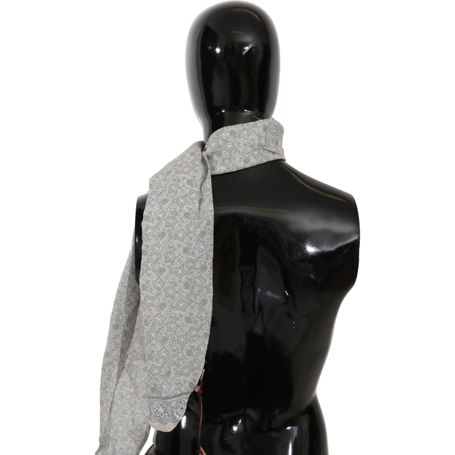 米色和蓝色幻想印花别致棉质围巾