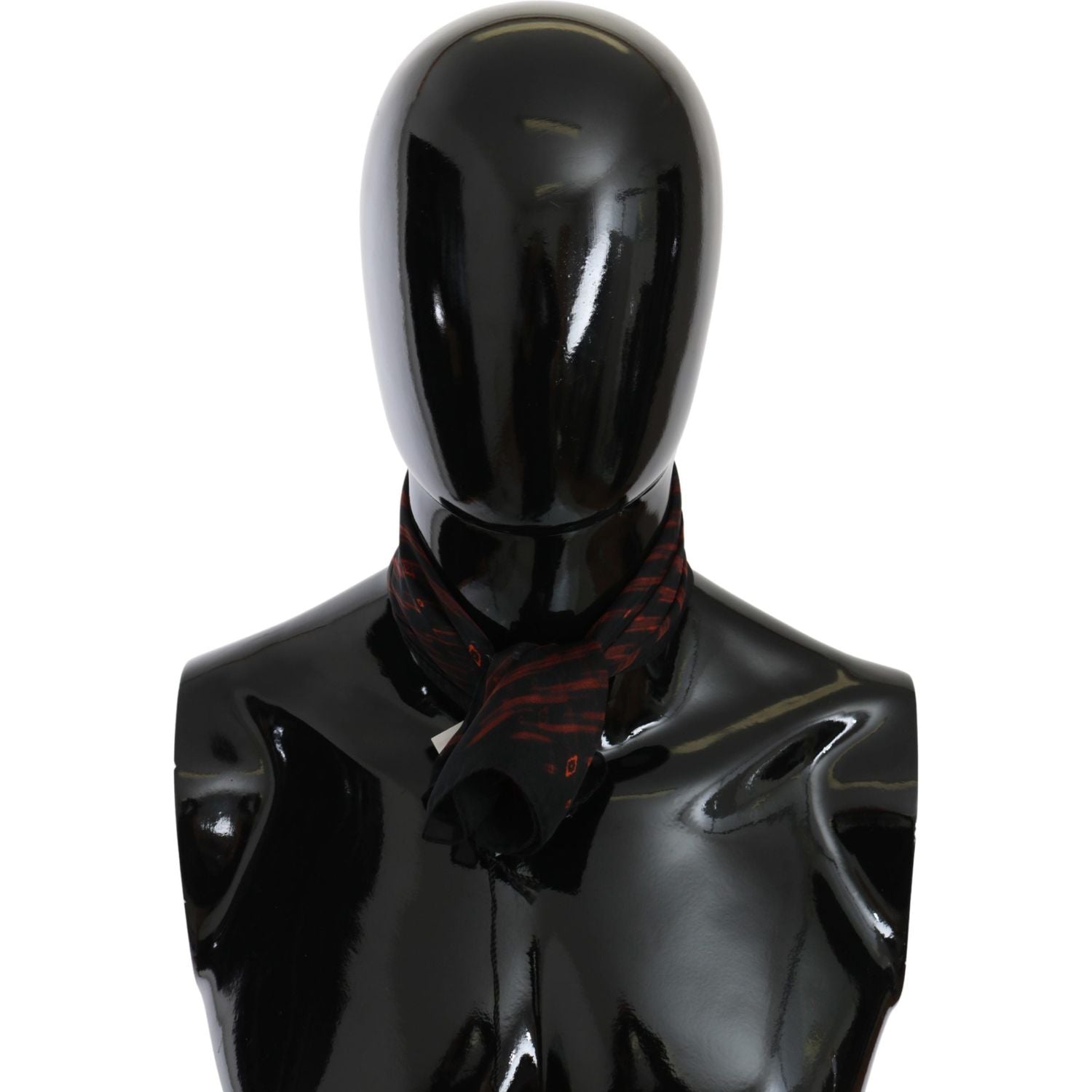 优雅的黑橙色丝绸围巾头巾帽