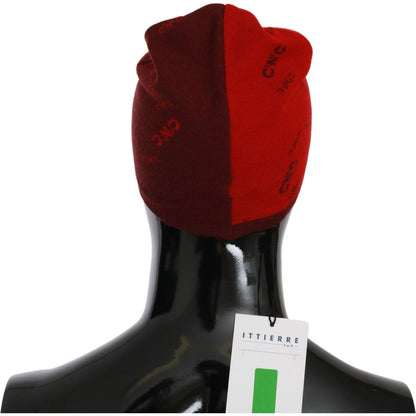 Costume National Red Wool Blend Branded Beanie Hat 1728,50% Acrylic,67345645728,Accessories,Beanie - Hats - Accessories,Costume National,Hats & Caps - Men - Accessories,Hats - Accessories,Material: 50% Wool,Men,Men - Accessories,New with tags,Red