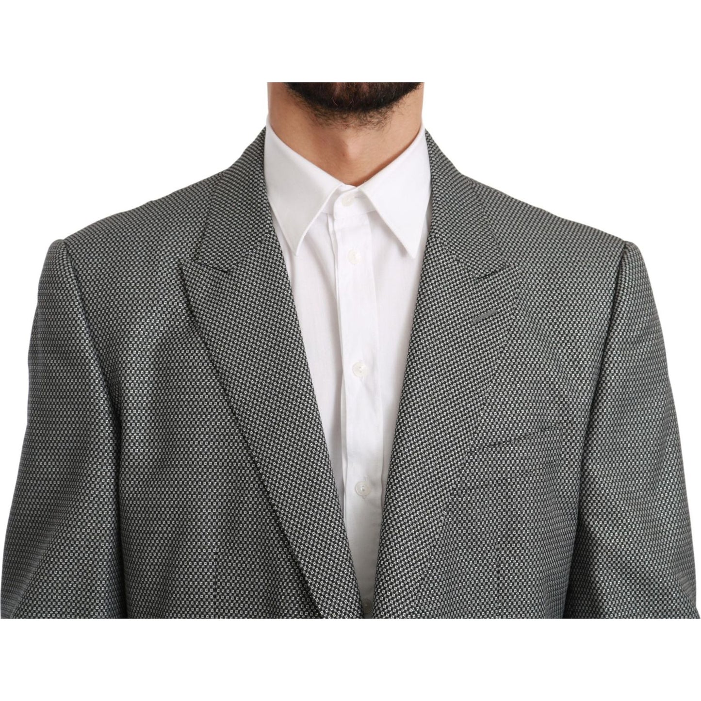 Dolce & Gabbana Gray Slim Fit Formal MARTINI Blazer