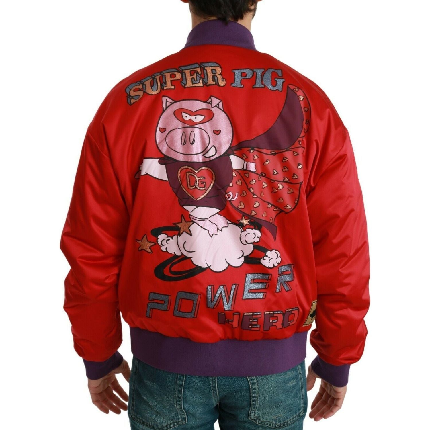 Dolce & Gabbana Red YEAR OF THE PIG Bomber Jacket