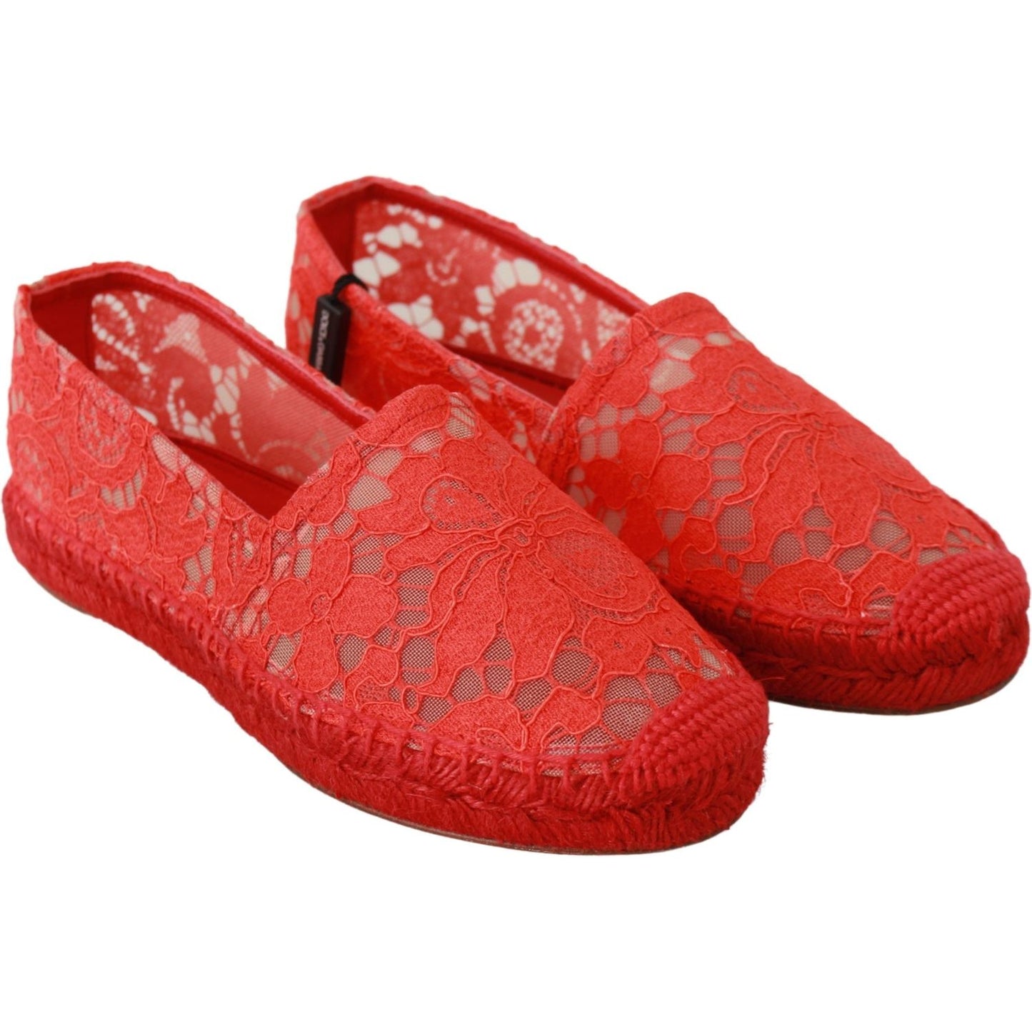 Dolce & Gabbana Red Viscose Espadrilles Flat Shoes Dolce & Gabbana