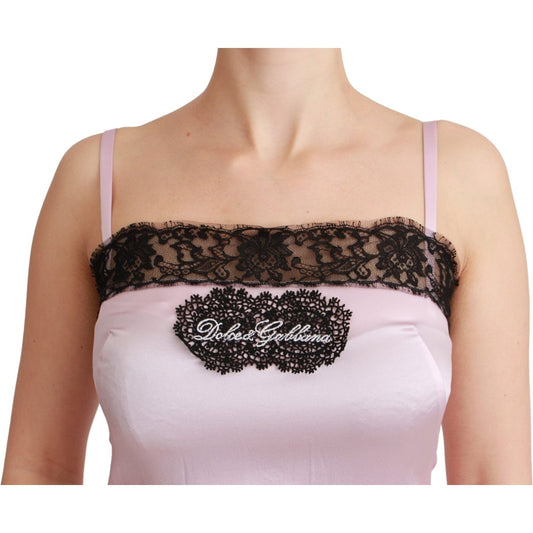 Dolce & Gabbana Elegant Silk Lace Detail Tank Top Dolce & Gabbana