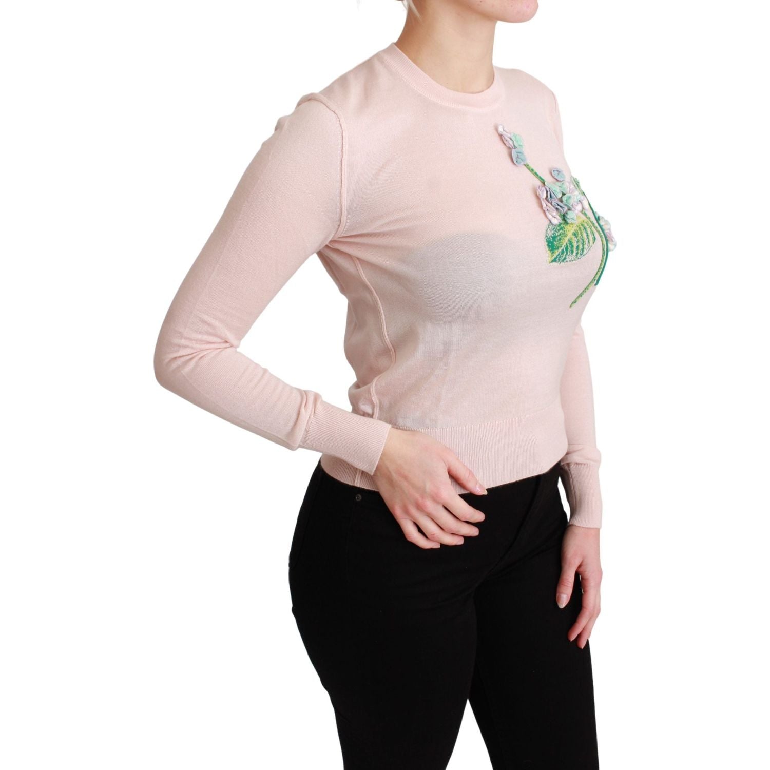 سترة دولتشي آند غابانا من مزيج الحرير المطرز بالزهور