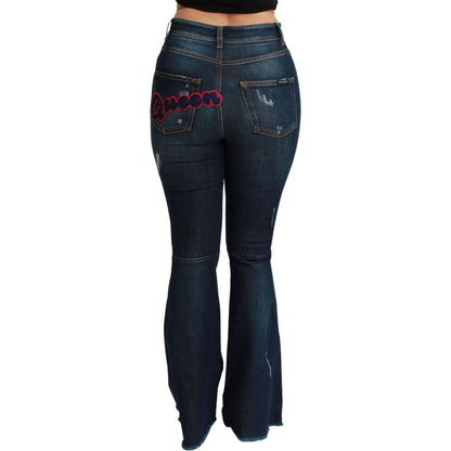 Dolce & Gabbana Blue Denim Cotton Stretch Flared Jeans