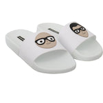 Dolce & Gabbana Chic White Slide Sandals - Luxury Summer Footwear Dolce & Gabbana Light Gray