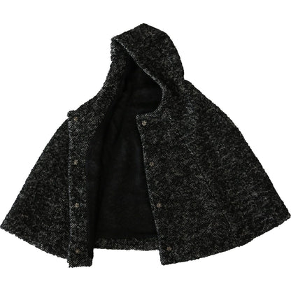 Dolce & Gabbana Gray Tweet Wool Kaftan Jacket Coat Top Dolce & Gabbana