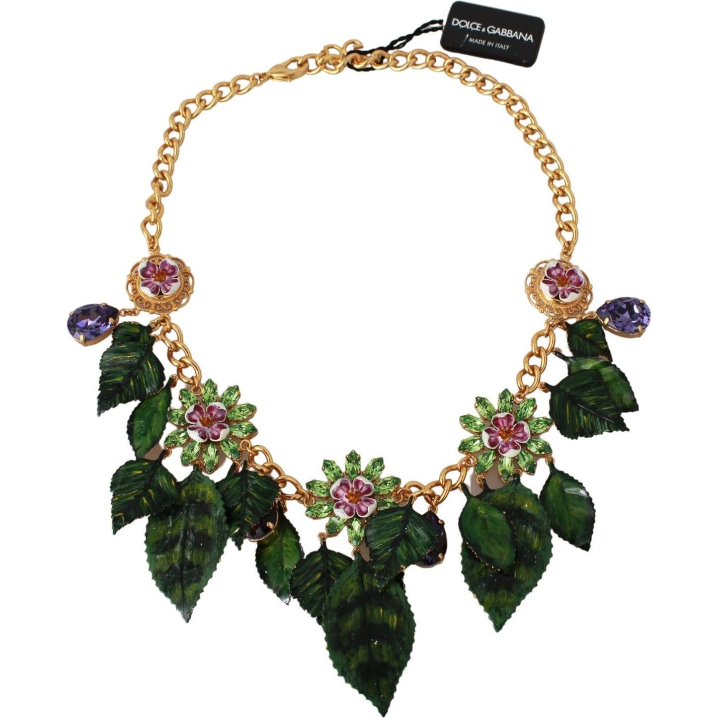 Dolce & Gabbana Elegant Floral Sicily Charm Necklace Necklace Dolce & Gabbana