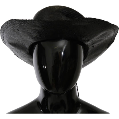 Costume National Black Wide Brim Cowboy Solid Hat Costume National