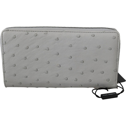 Dolce & Gabbana Elegant Ostrich Leather Continental Wallet Clutch Dolce & Gabbana