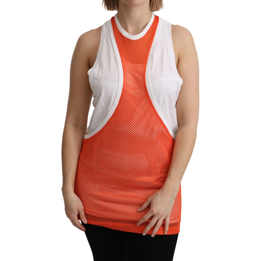 Dsquared² Elegant Sleeveless Cotton Tank in Orange Dsquared²