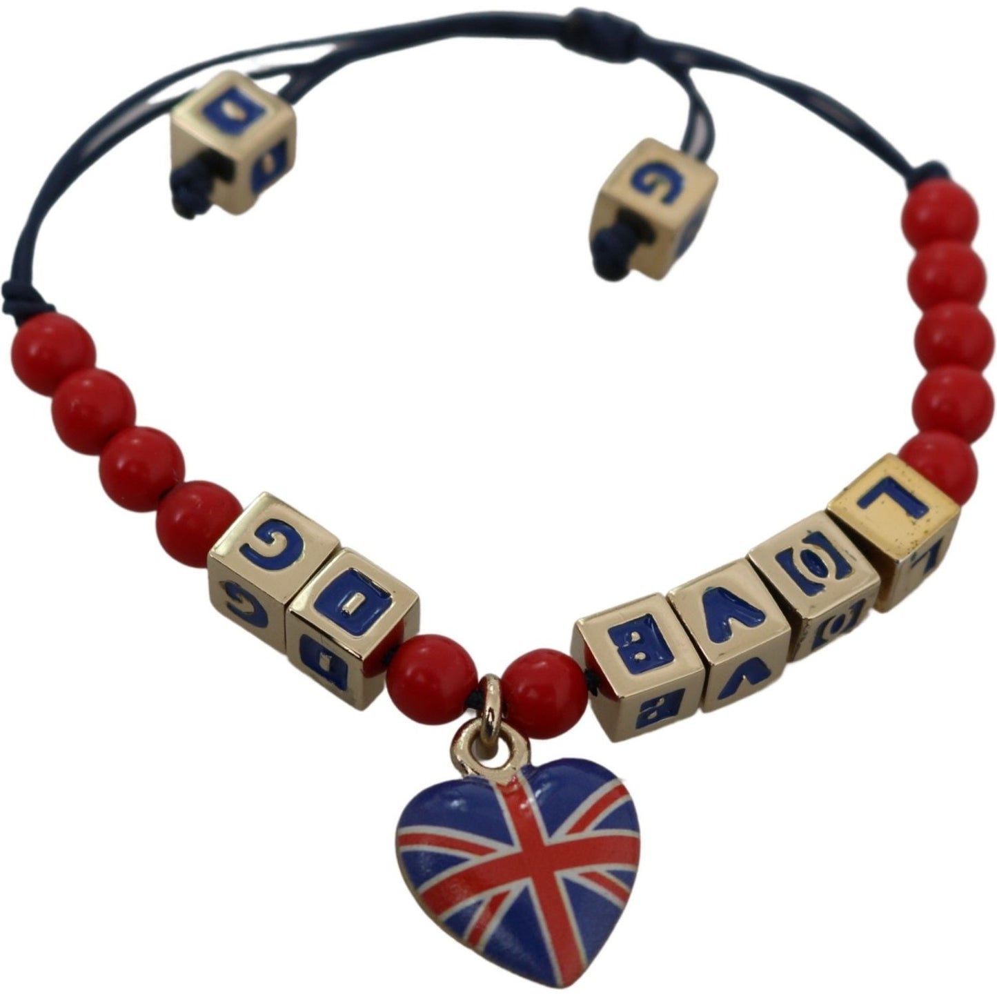 Dolce & Gabbana Elegant Blue Red Glass Cotton Blend Bracelet Bracelet Dolce & Gabbana