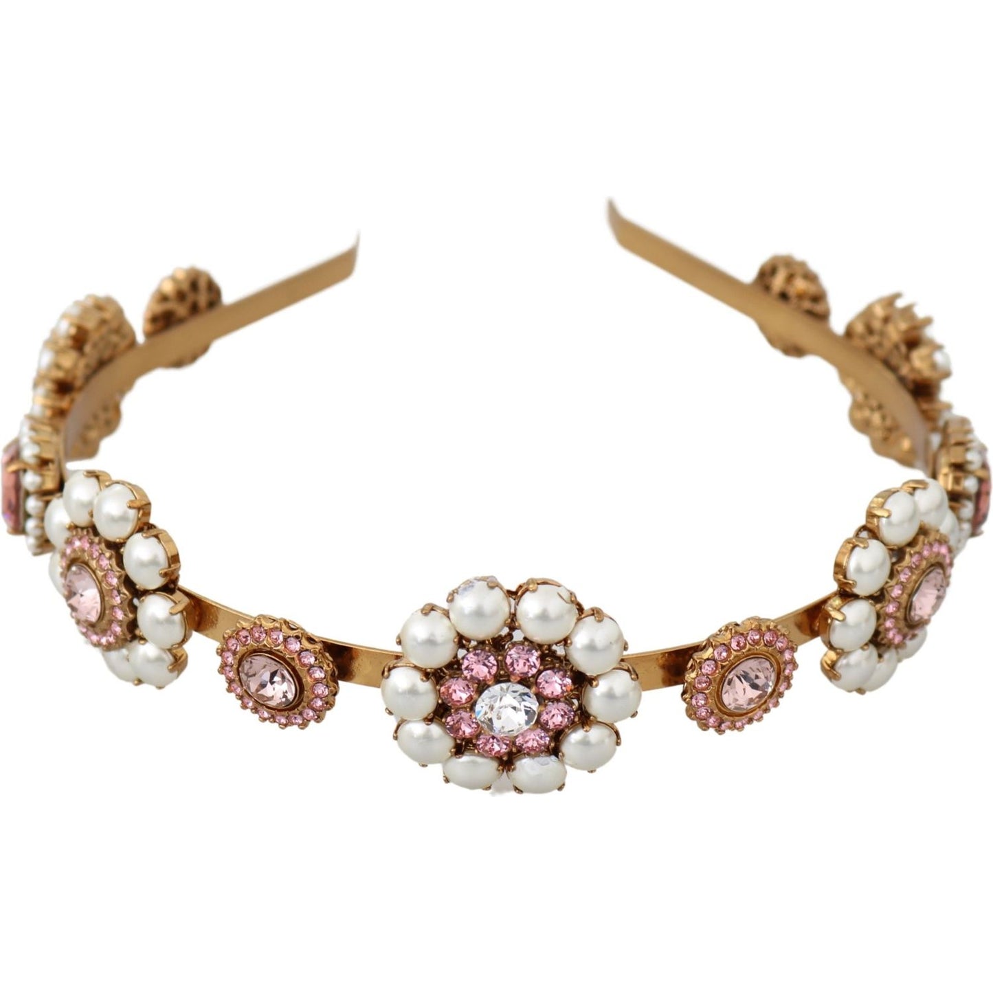 Dolce & Gabbana Elegant Crystal Pearl Diadem Headpiece Dolce & Gabbana