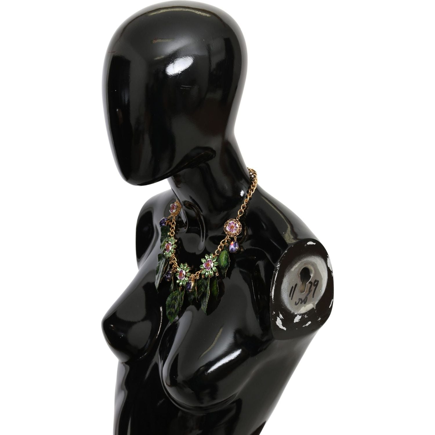 优雅水晶饰品叶子吊坠项链