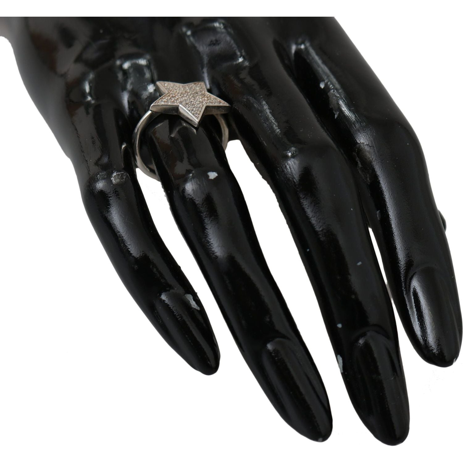 时尚银色 CZ 水晶女士个性戒指