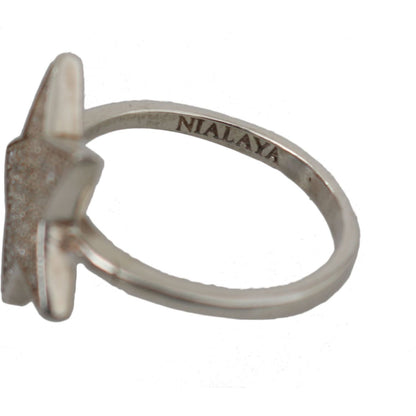 Nialaya Silver Womens Clear CZ Star 925 Ring Nialaya