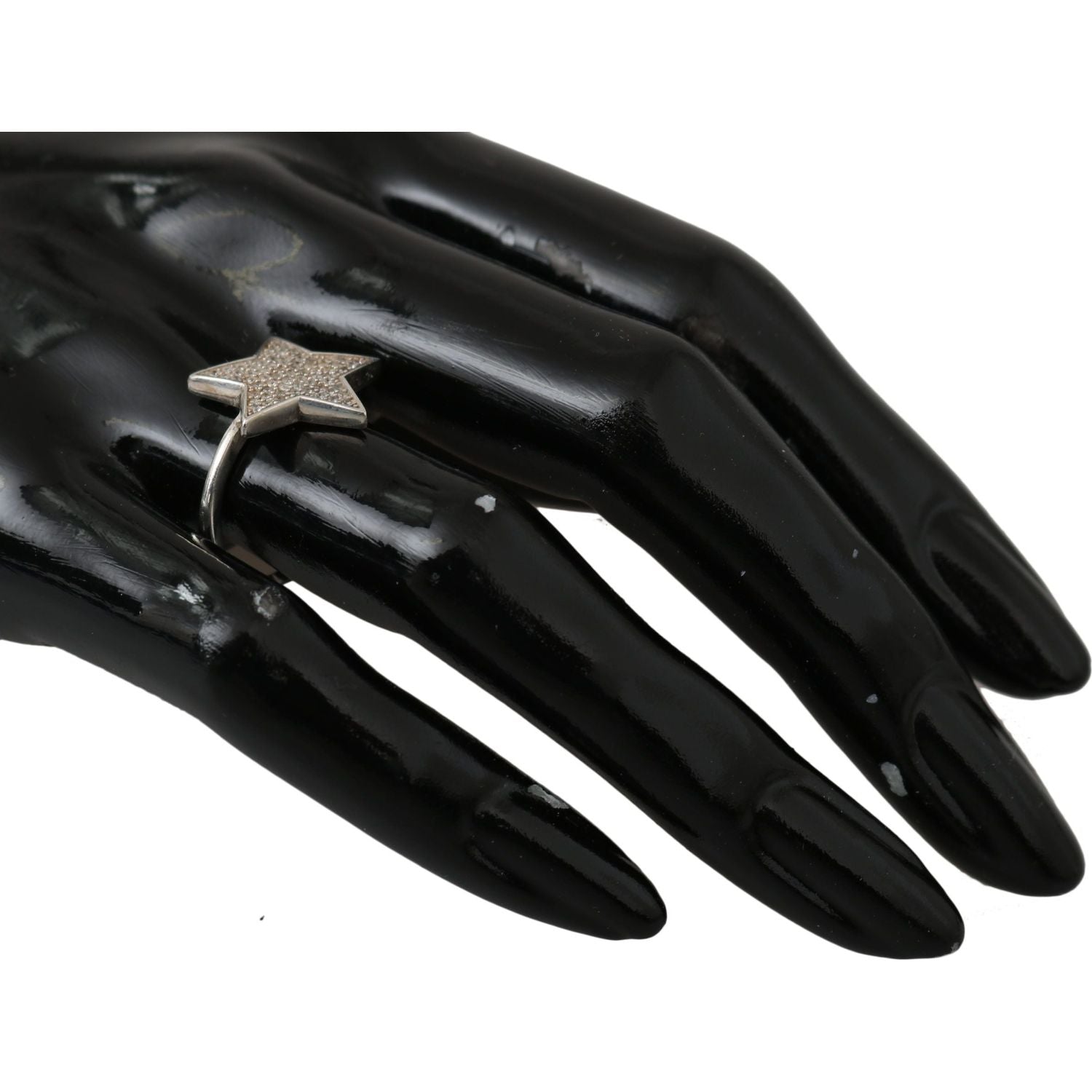 时尚银色 CZ 水晶女士个性戒指