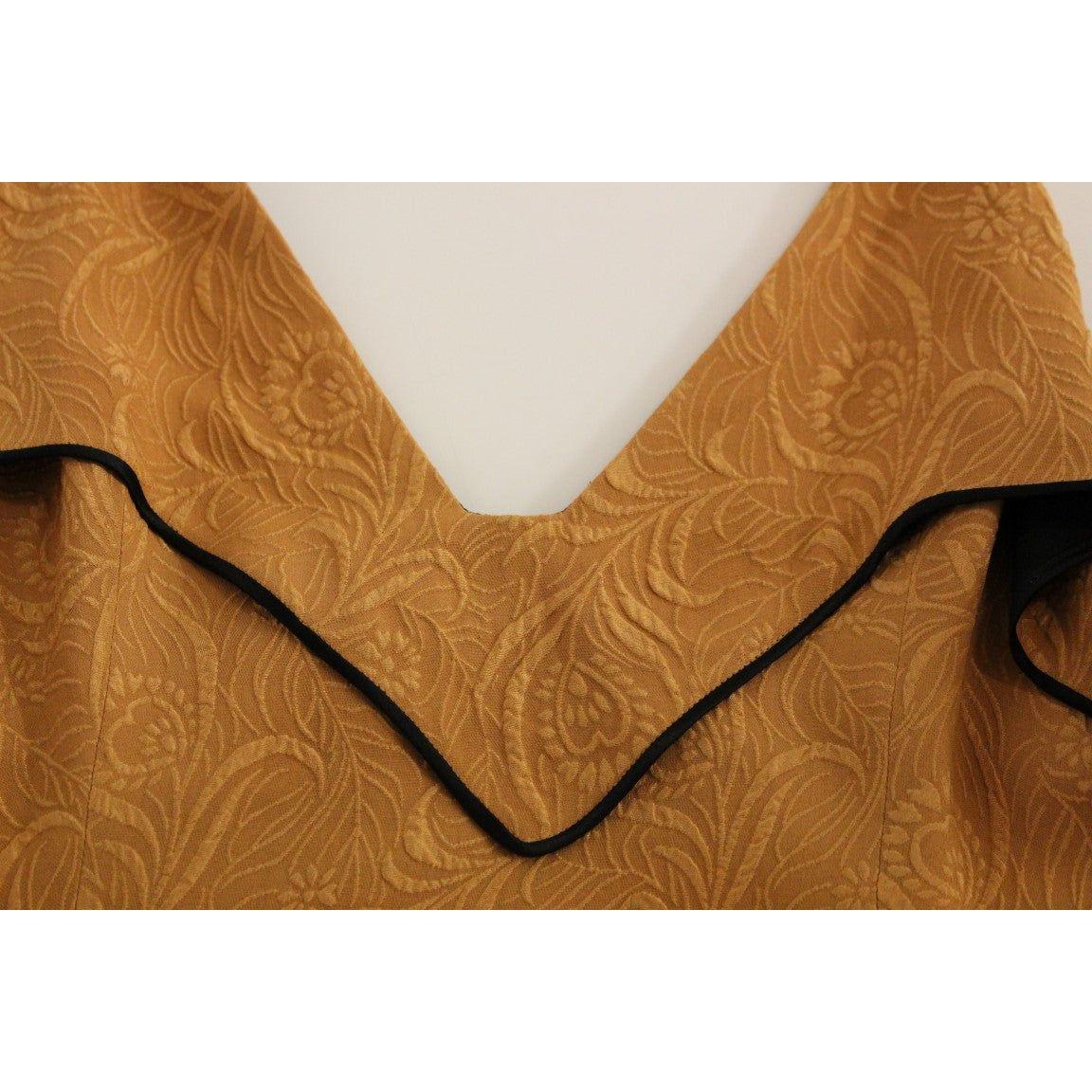 FILOS Black Bronze Silk Sleeveless Above Sheath Dress FILOS