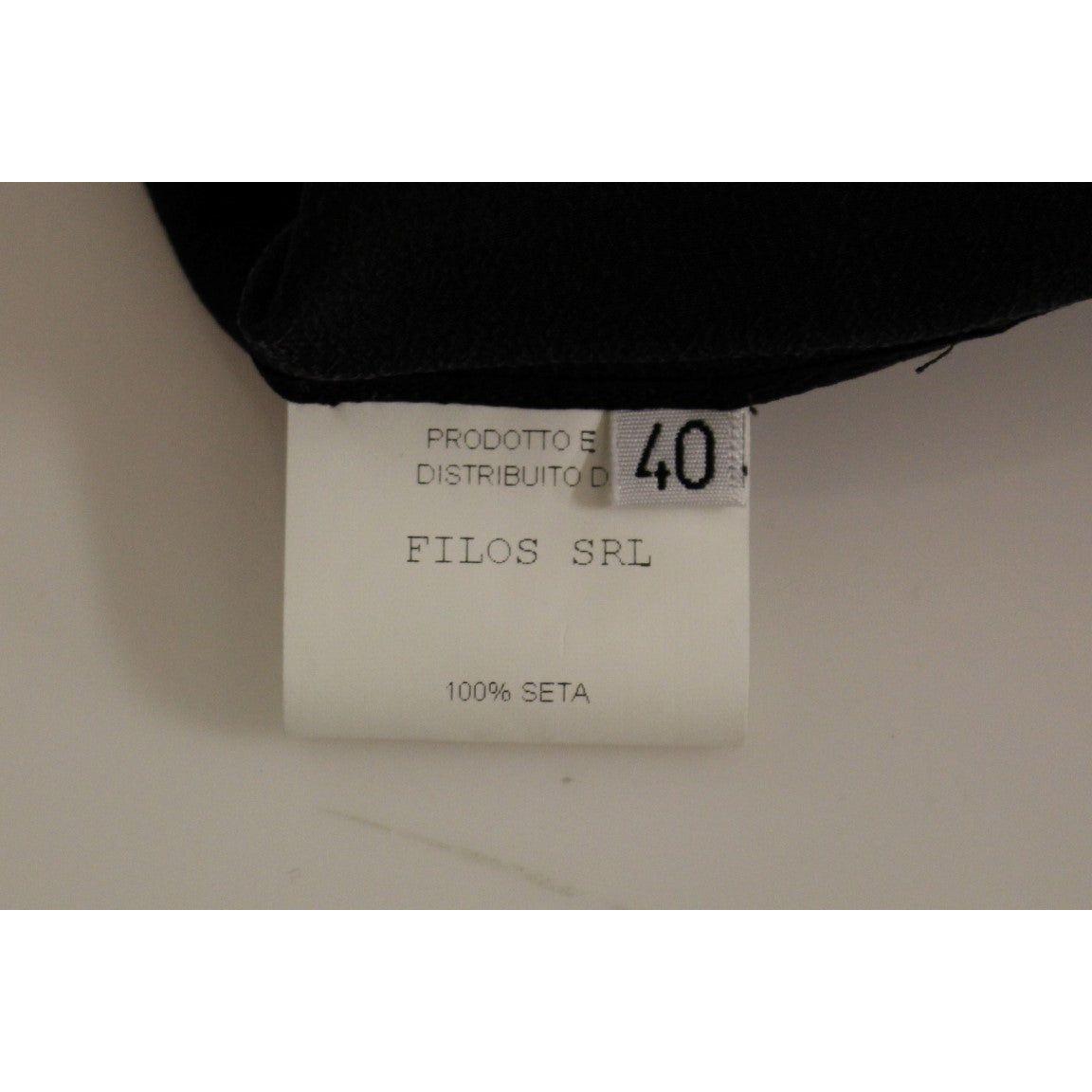 丝绸青铜色和黑色无袖紧身连衣裙