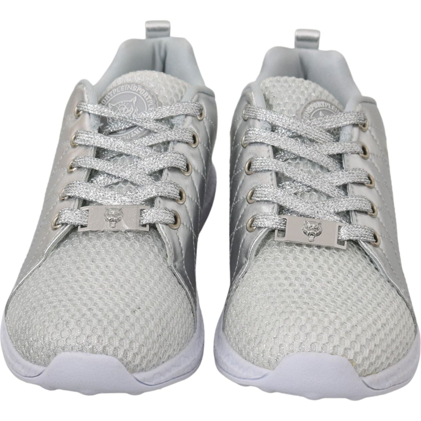 Philipp Plein Gisella Silver Polyester Sneakers Shoes 1728,67345645728,Athletic - Sneakers - Shoes,EU36/US5.5,EU37/US6.5,EU39/US8.5,Material: Polyester,New with tags,Philipp Plein,Shoes,Silver,Sneakers - Shoes,Sneakers - Women - Shoes,Sport Shoes (athleti