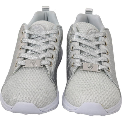 Philipp Plein Gisella Silver Polyester Sneakers Shoes 1728,67345645728,Athletic - Sneakers - Shoes,EU36/US5.5,EU37/US6.5,EU39/US8.5,Material: Polyester,New with tags,Philipp Plein,Shoes,Silver,Sneakers - Shoes,Sneakers - Women - Shoes,Sport Shoes (athleti