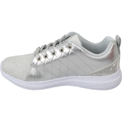 Philipp Plein Gisella Silver Polyester Sneakers Shoes 1728,67345645728,Athletic - Sneakers - Shoes,EU36/US5.5,EU37/US6.5,EU39/US8.5,Material: Polyester,New with tags,Philipp Plein,Shoes,Silver,Sneakers - Shoes,Sneakers - Women - Shoes,Sport Shoes (athleti