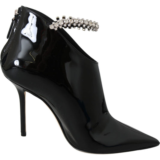 Jimmy Choo Elegant Black Patent Heeled Boots Jimmy Choo