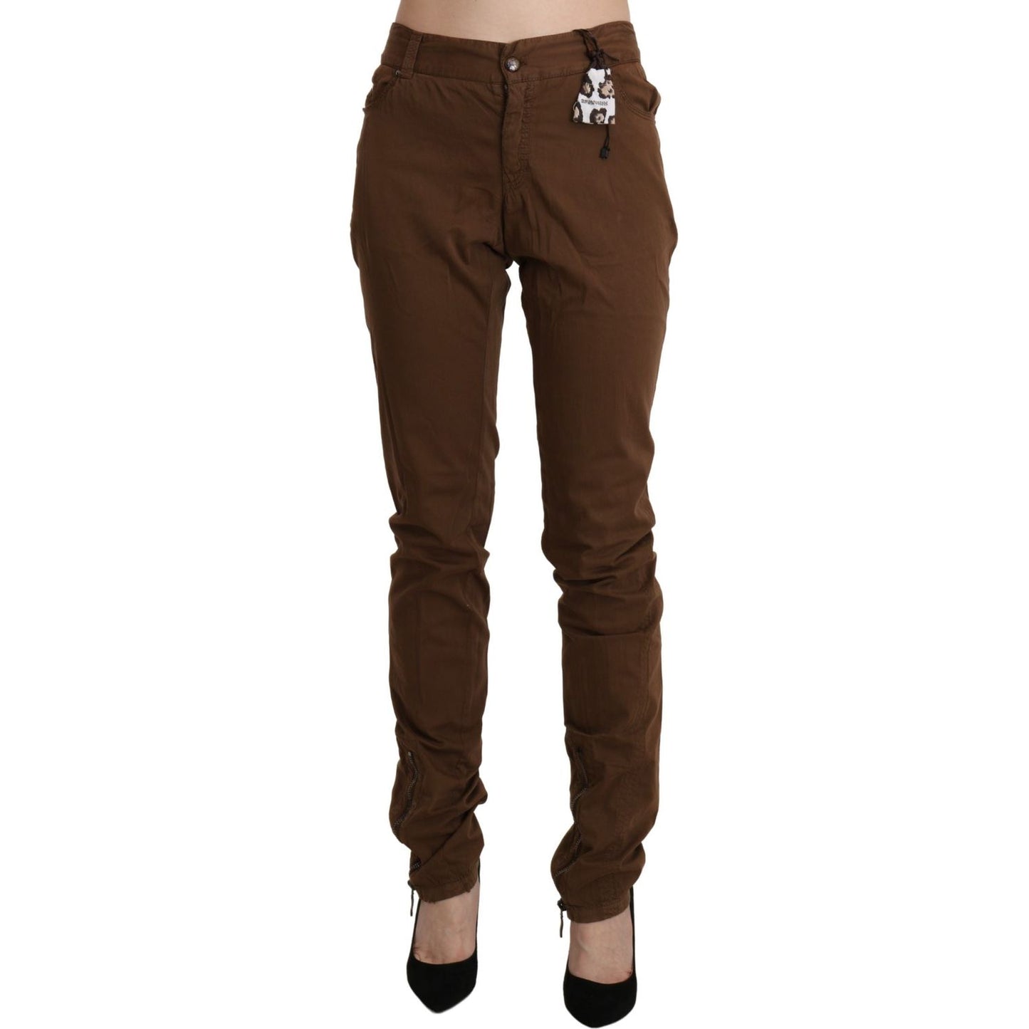 Ermanno Scervino Chic High Waist Skinny Cotton Trousers Ermanno Scervino