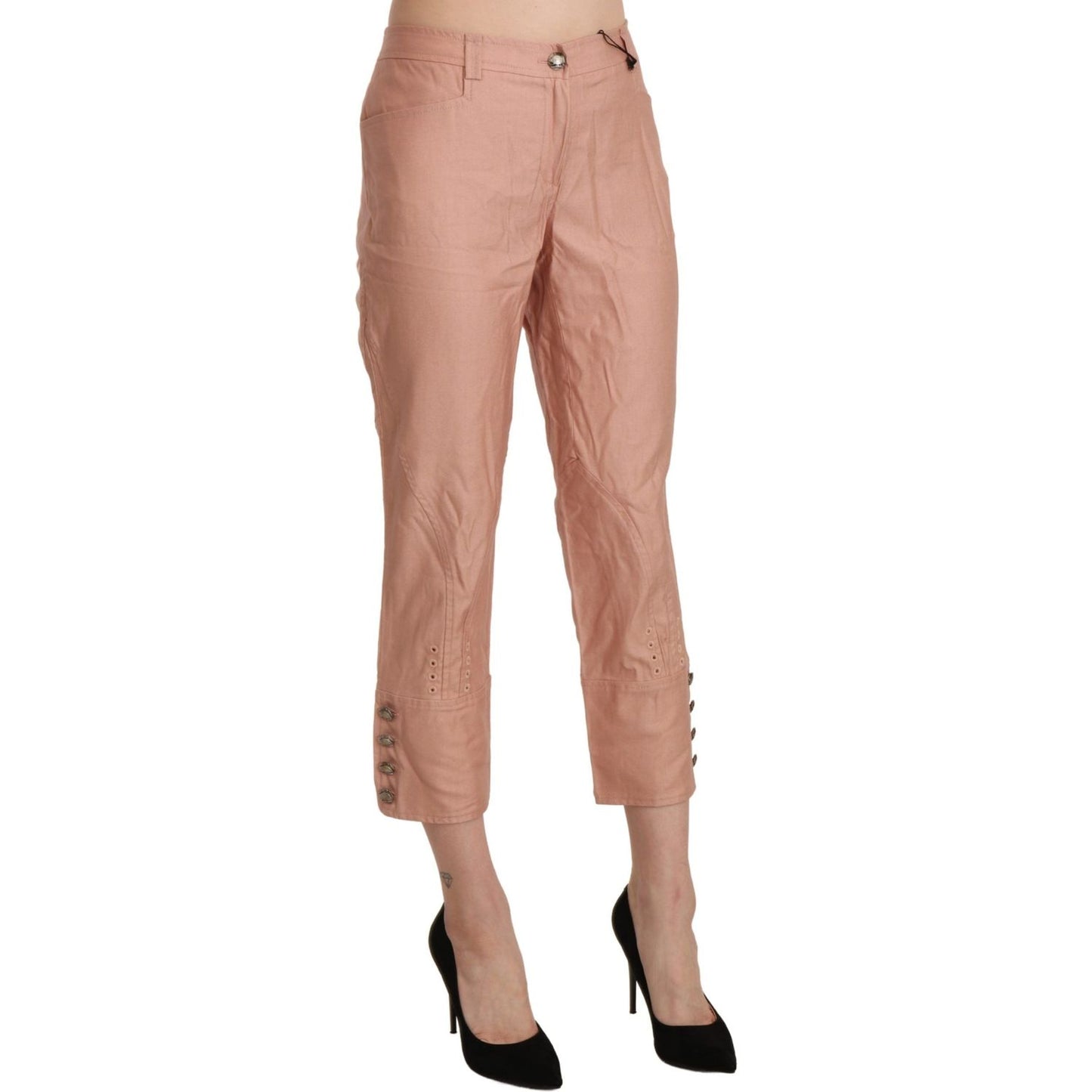 Ermanno Scervino Chic High Waist Cropped Cotton Trousers Ermanno Scervino