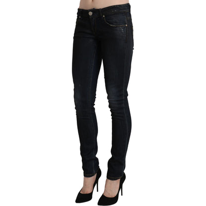 Acht Blue Washed Low Waist Skinny Denim Slim Trouser