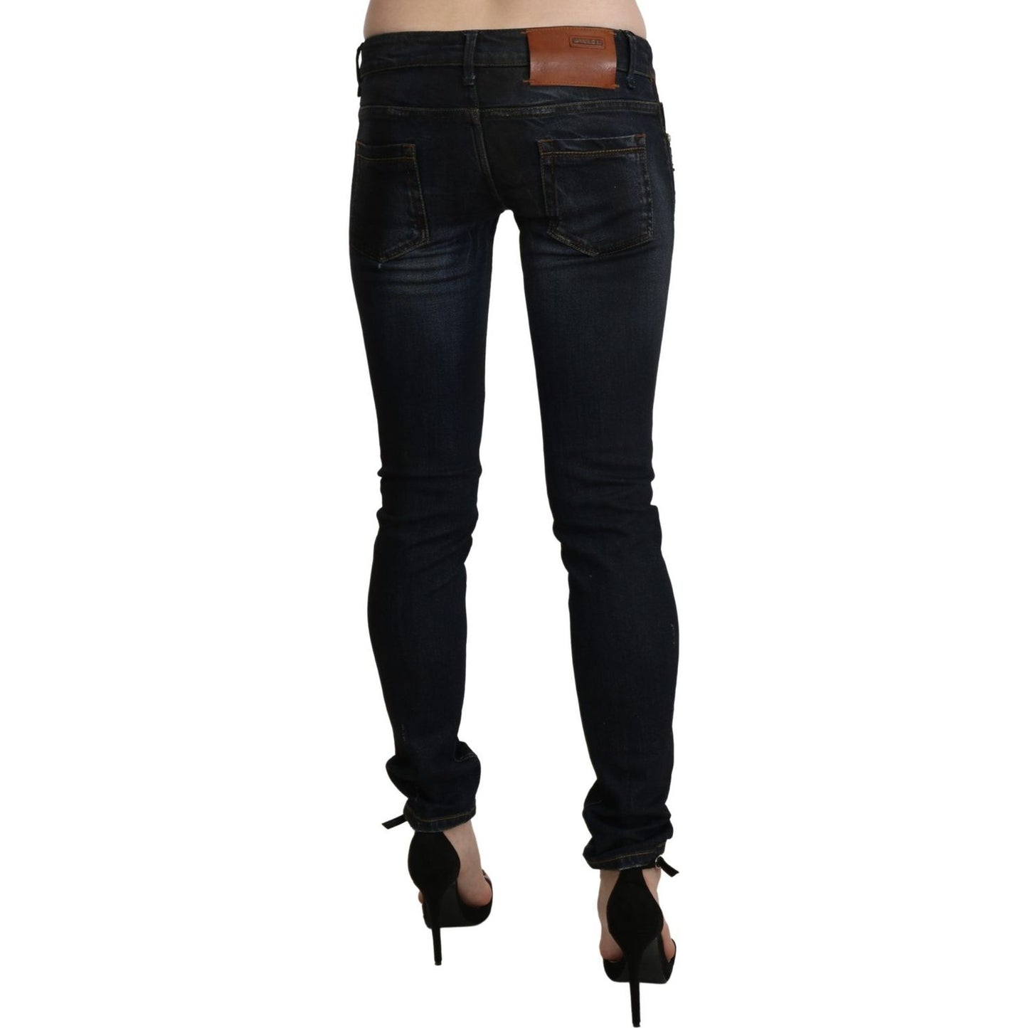 Acht Black Washed Low Waist Skinny Denim Jeans