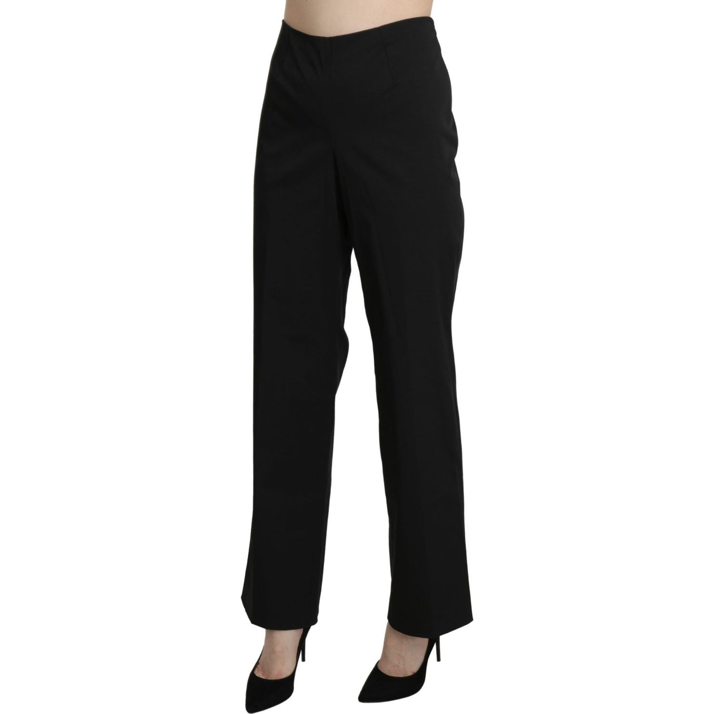 BENCIVENGA Black High Waist Straight Dress Trouser Pants