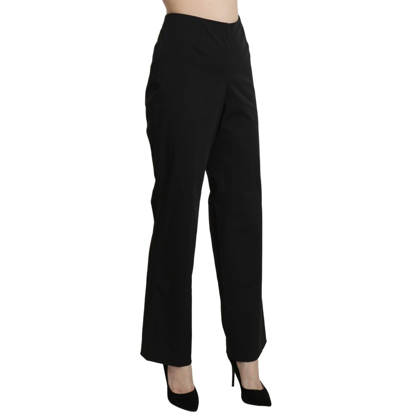 BENCIVENGA Black High Waist Straight Dress Trouser Pants