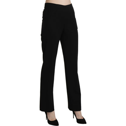BENCIVENGA Black High Waist Straight Formal Dress Trouser