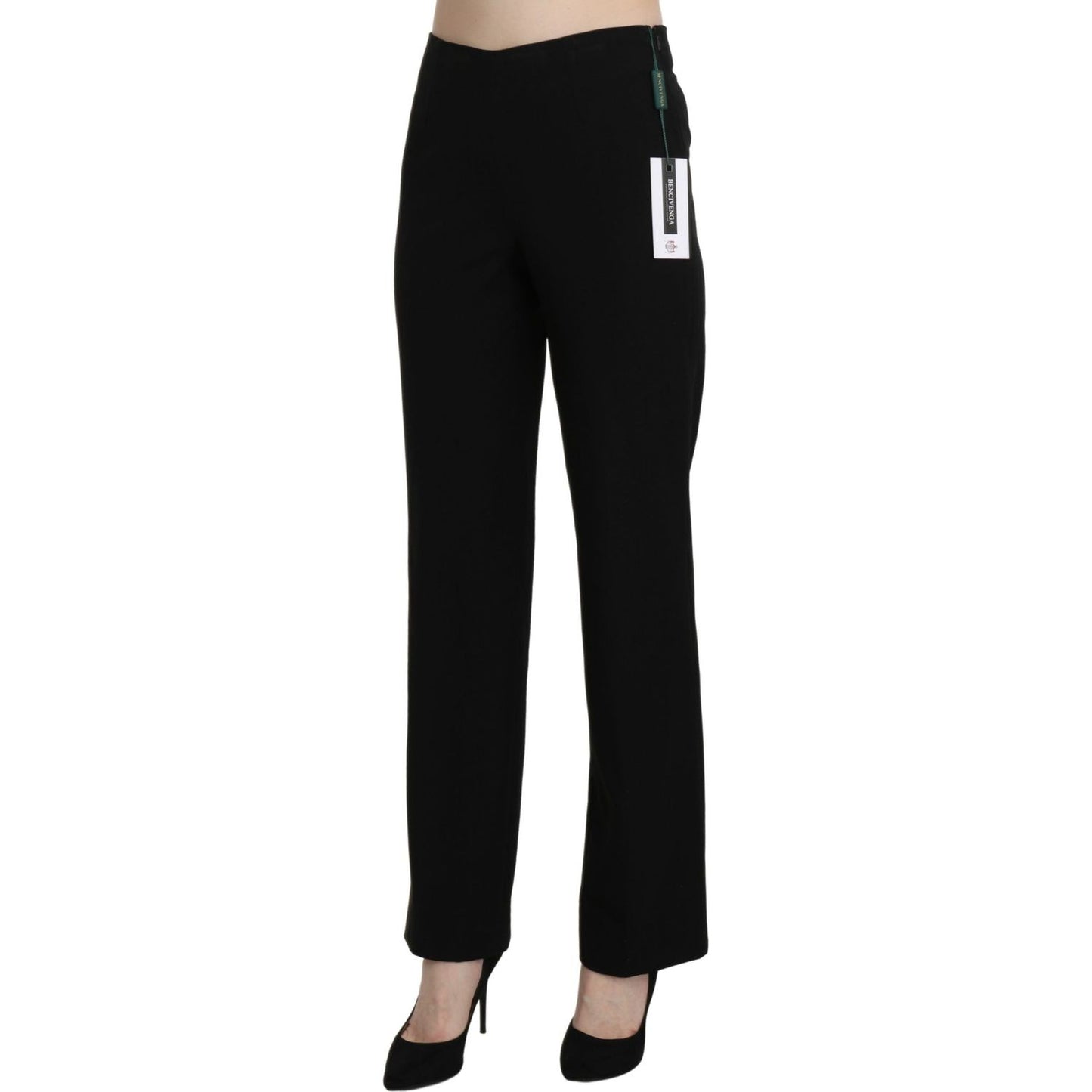 BENCIVENGA Elegant Black High Waist Straight Pants Jeans & Pants BENCIVENGA