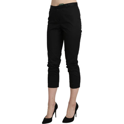 BENCIVENGA Black High Waist Skinny Cropped Dress Trouser Pants