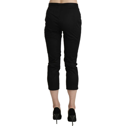 BENCIVENGA Black High Waist Skinny Cropped Dress Trouser Pants