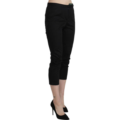 BENCIVENGA Black High Waist Skinny Cropped Dress Trouser Pants