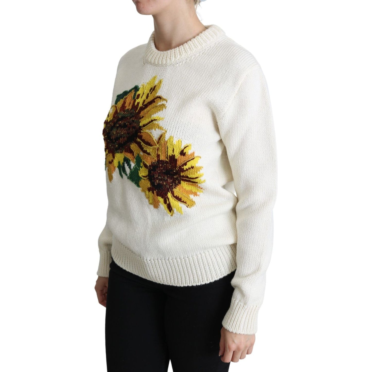 Dolce & Gabbana Elegant Knitted Sunflower Sweater Dolce & Gabbana