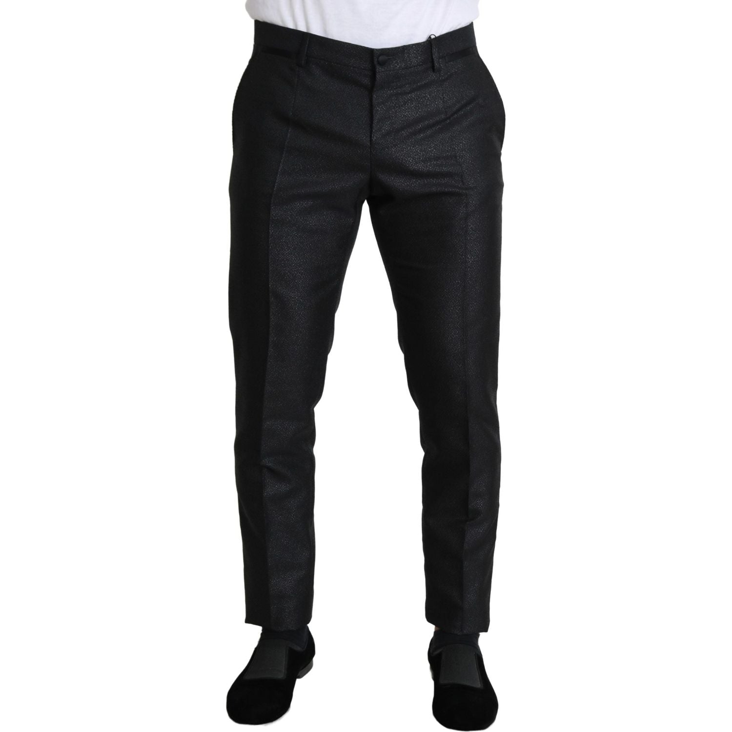 Dolce & Gabbana Black Metallic Skinny Trouser Dress